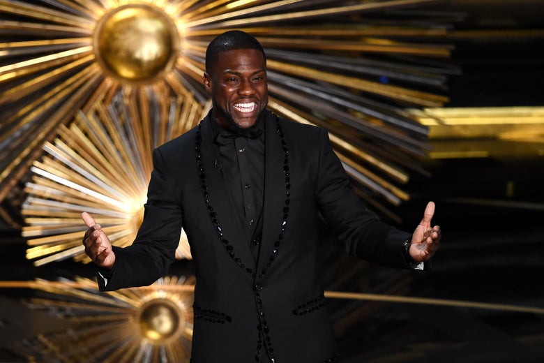 Kevin Hart onstage at the 2016 Oscars.
